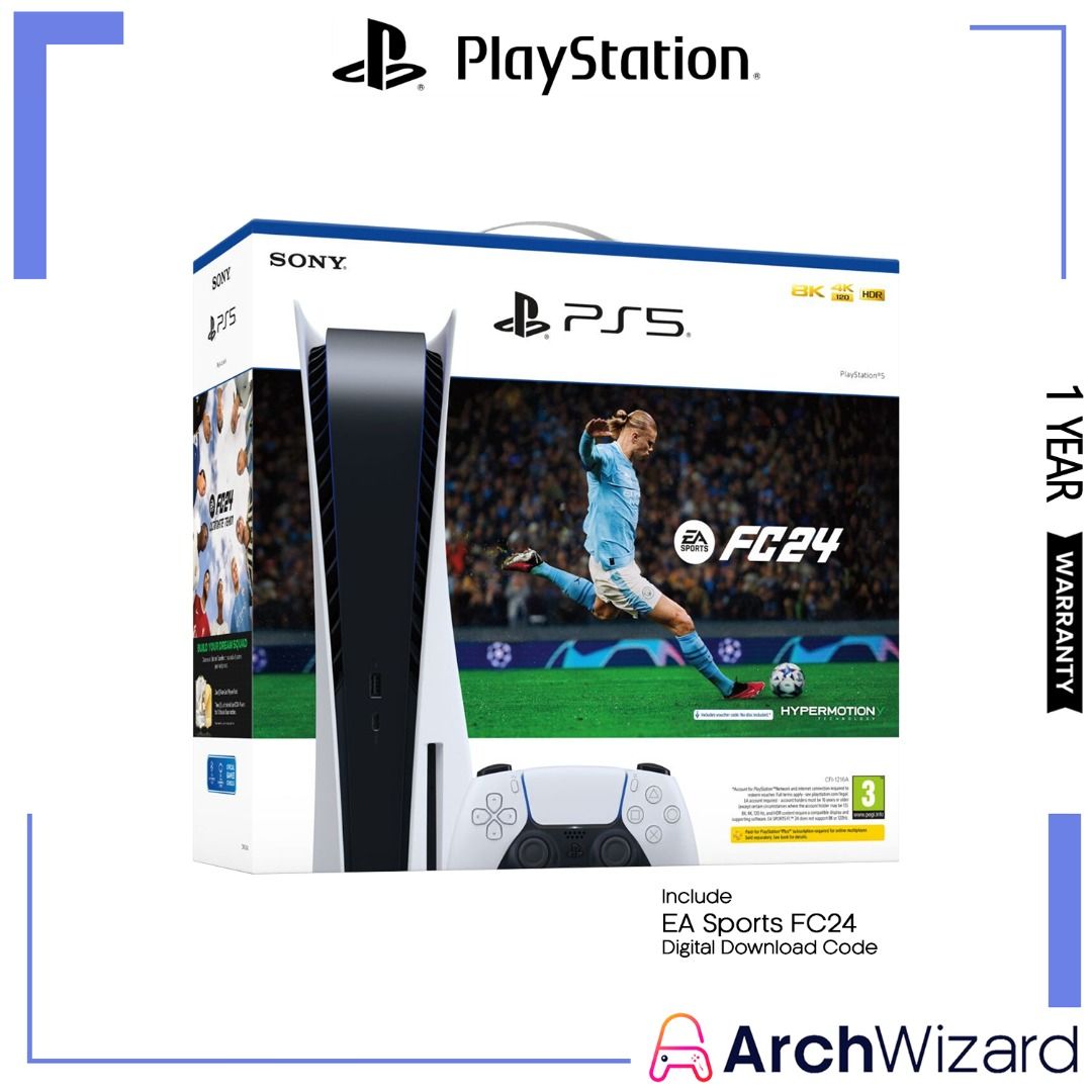 PlayStation 5 Disc EA Sports FC24 Bundle Disc Edition - EA Sport FC 24  Edition Sony PS5 Disc Edition PS5 Console - The Latest Fifa game 🍭  PlayStation Console - ArchWizard, Video