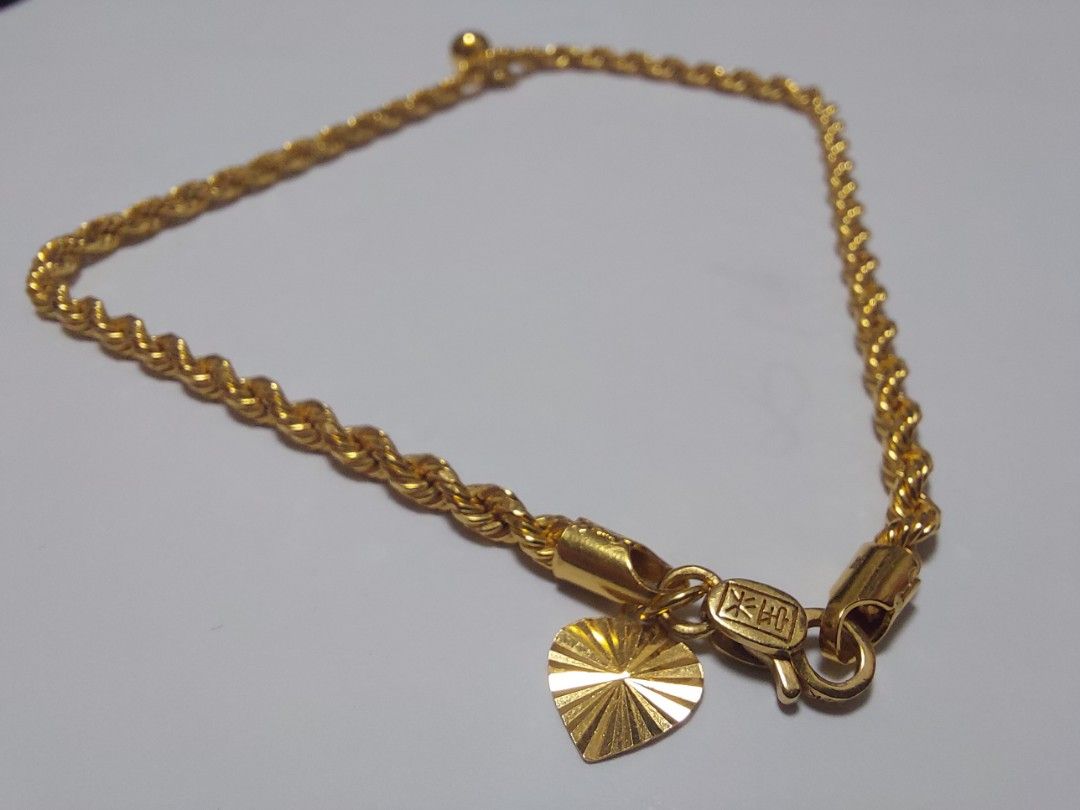 Gold rope chain sale anklet