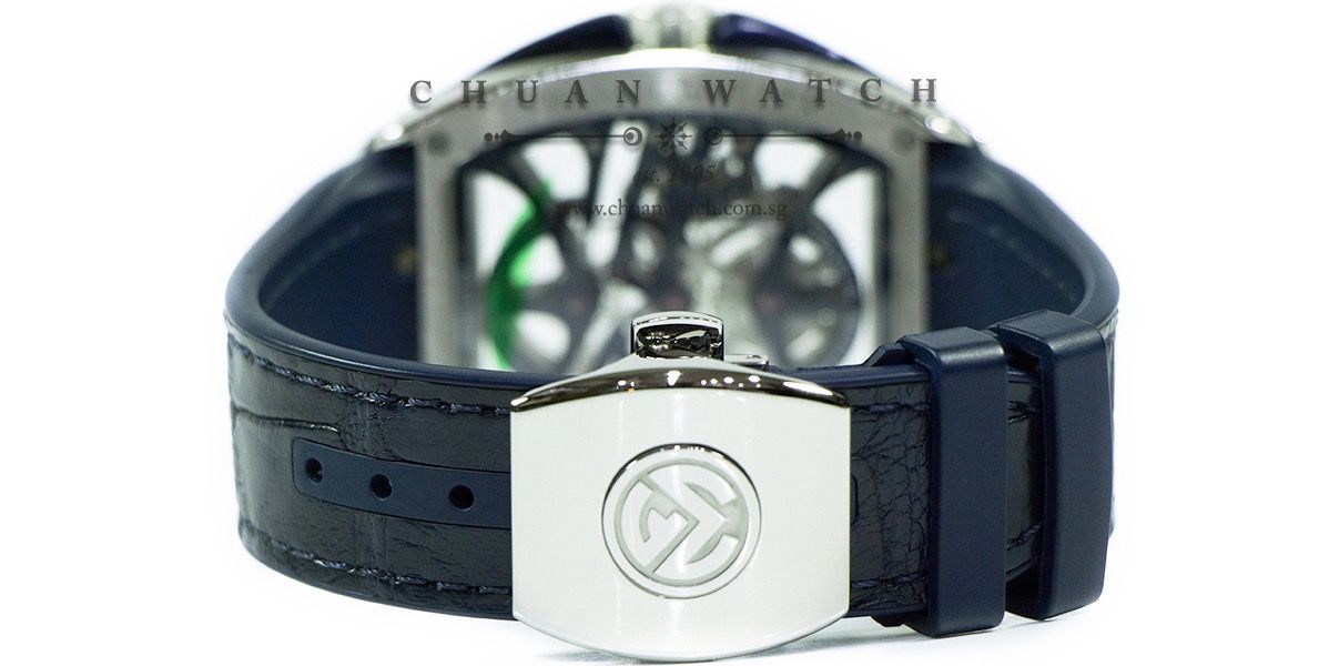 Pre Owned Franck Muller Vanguard Yachting Anchor Skeleton 7 Days
