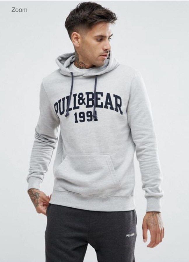 Pull and bear white hoodie hot sale