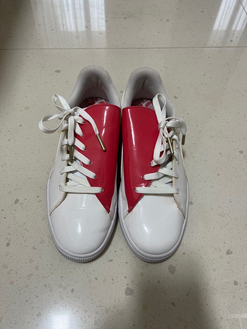 Puma white cheap blue red
