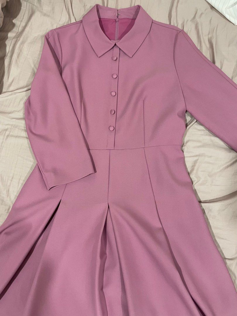 Purple collared dress sale