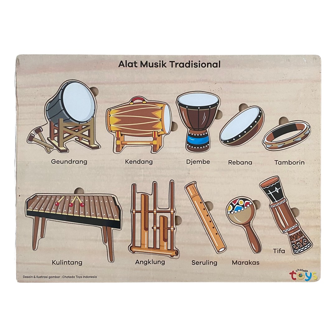 Puzzle Alat Musik Tradisional / Mainan Edukasi Puzzle Papan Kayu, Toys
