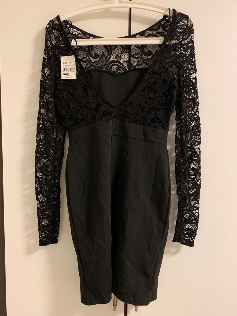 Quiz Black Lace Dress Women s Fashion Dresses Sets Dresses on