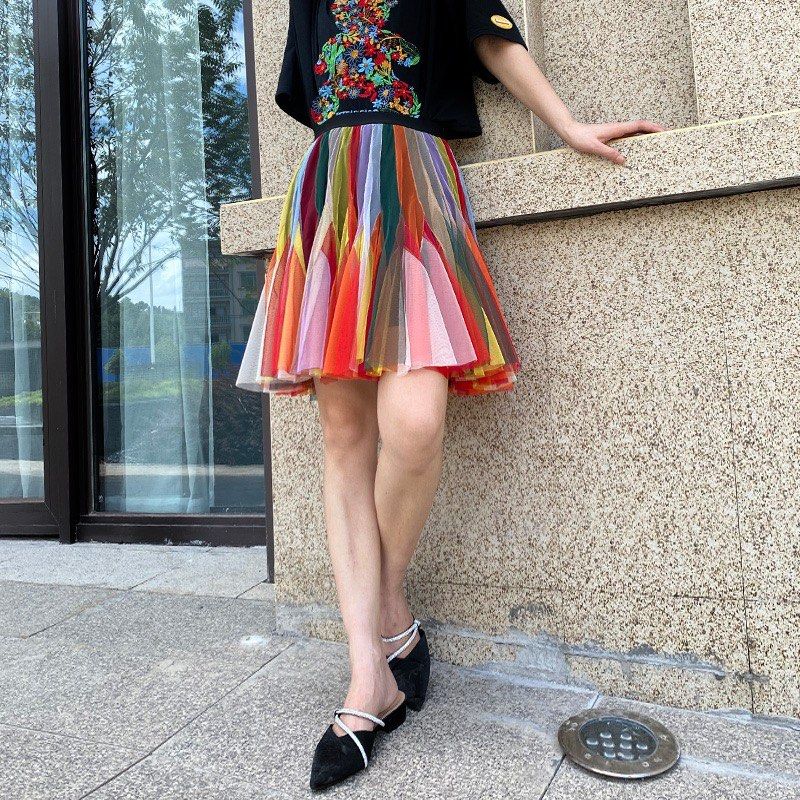 Rainbow shop skirt outfit