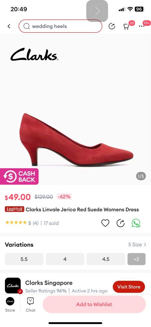Red suede clarks sale