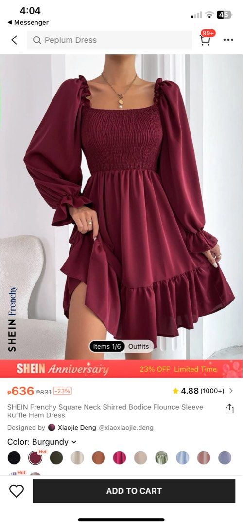 Red shein ruffle dress