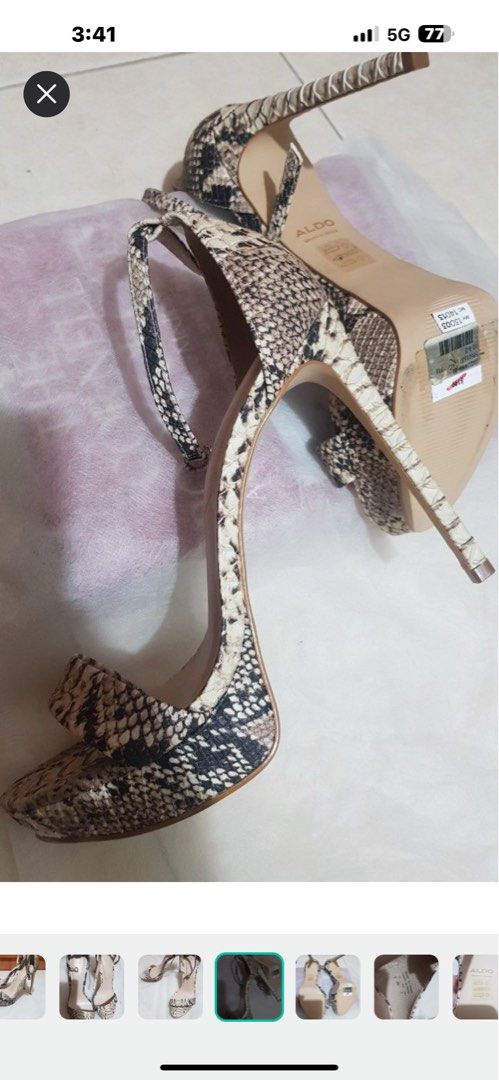 Reptile skin high heels Women s Fashion Footwear Heels on Carousell