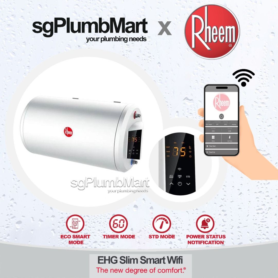 Rheem 25L / 40L EHG Slim Smart WIFI Classic Electric Storage Water Heater  (EHG WIFI-25S / EHG WIFI-40S), Furniture u0026 Home Living, Bathroom u0026 Kitchen  Fixtures on Carousell