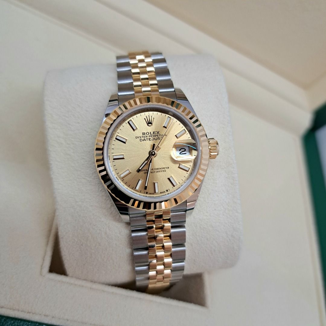 ROLEX 279173 DATEJUST 28MM GOLD DIAL YG X SS YEAR 2023 FULLSET