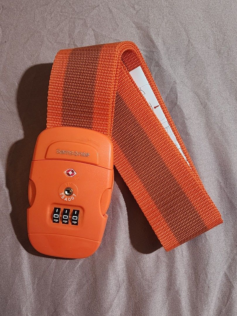 Samsonite Global TA Luggage Strap TSA Lock Orange