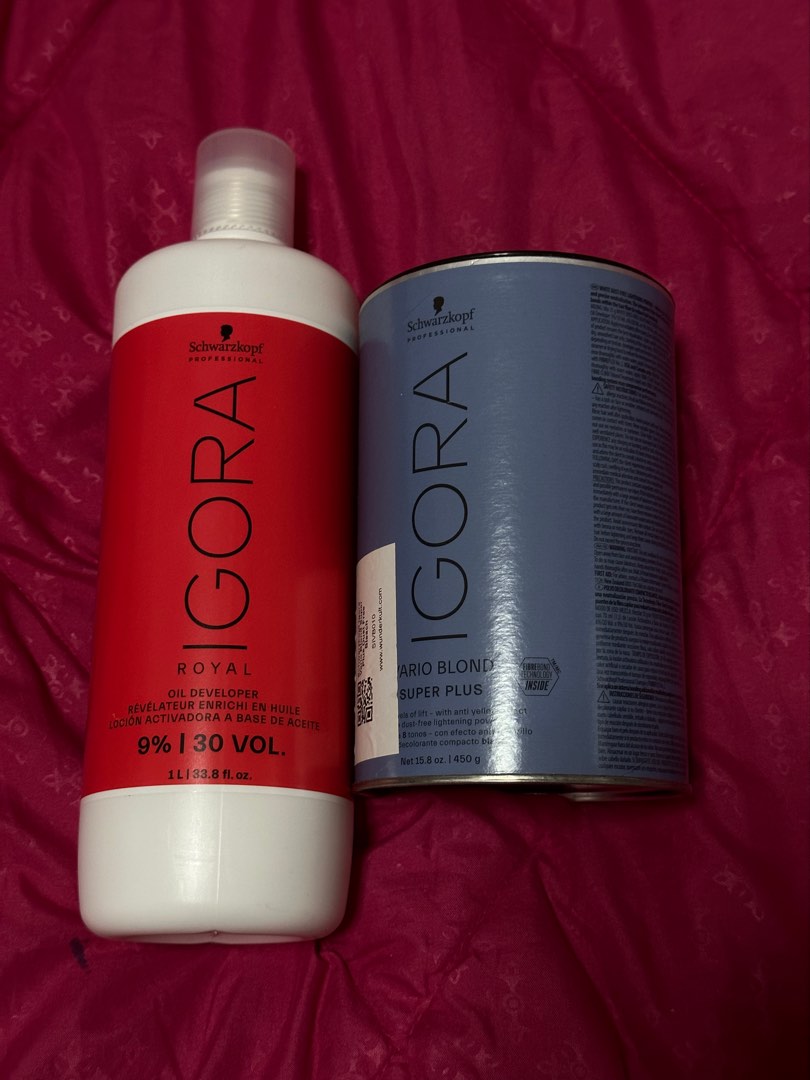 Schwarzkopf Igora bleach and developer set, Beauty & Personal Care