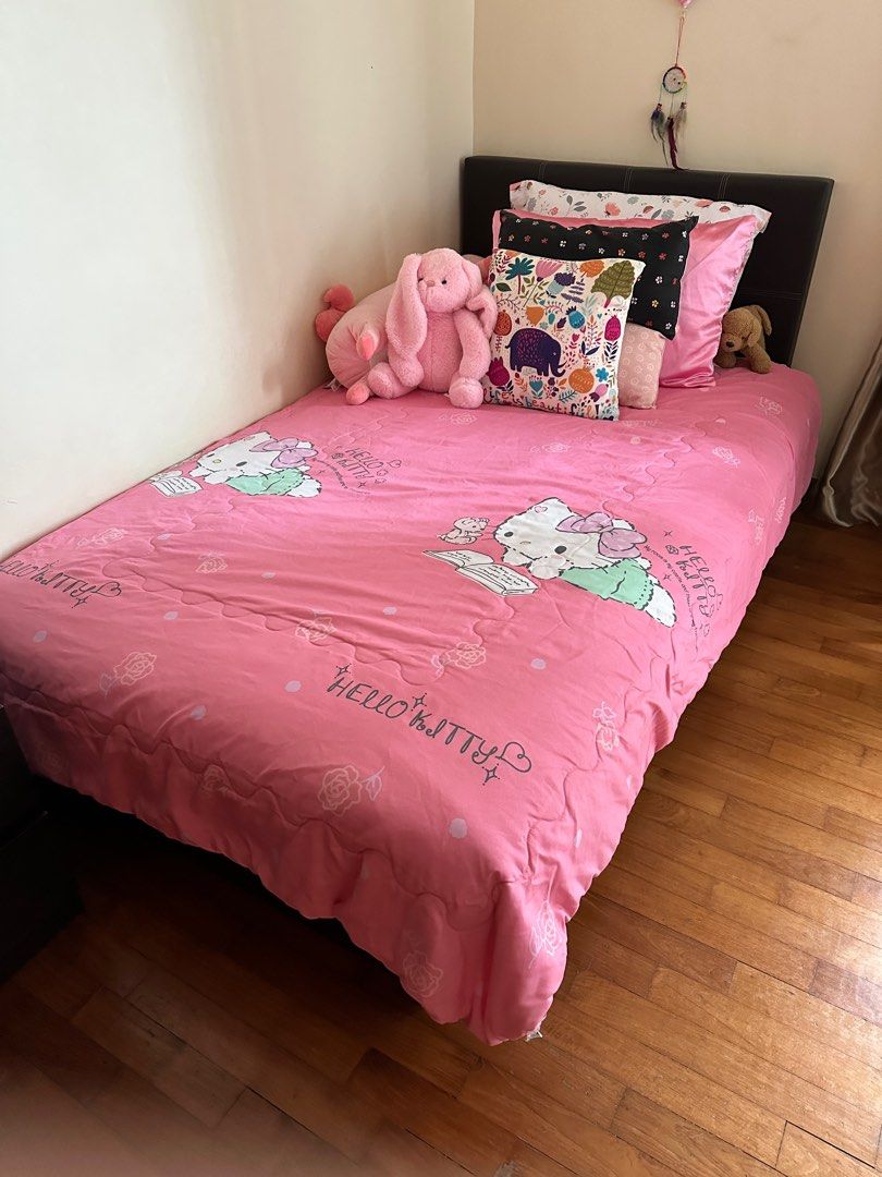 Single bed frame with mattress, Furniture & Home Living, Furniture, Bed