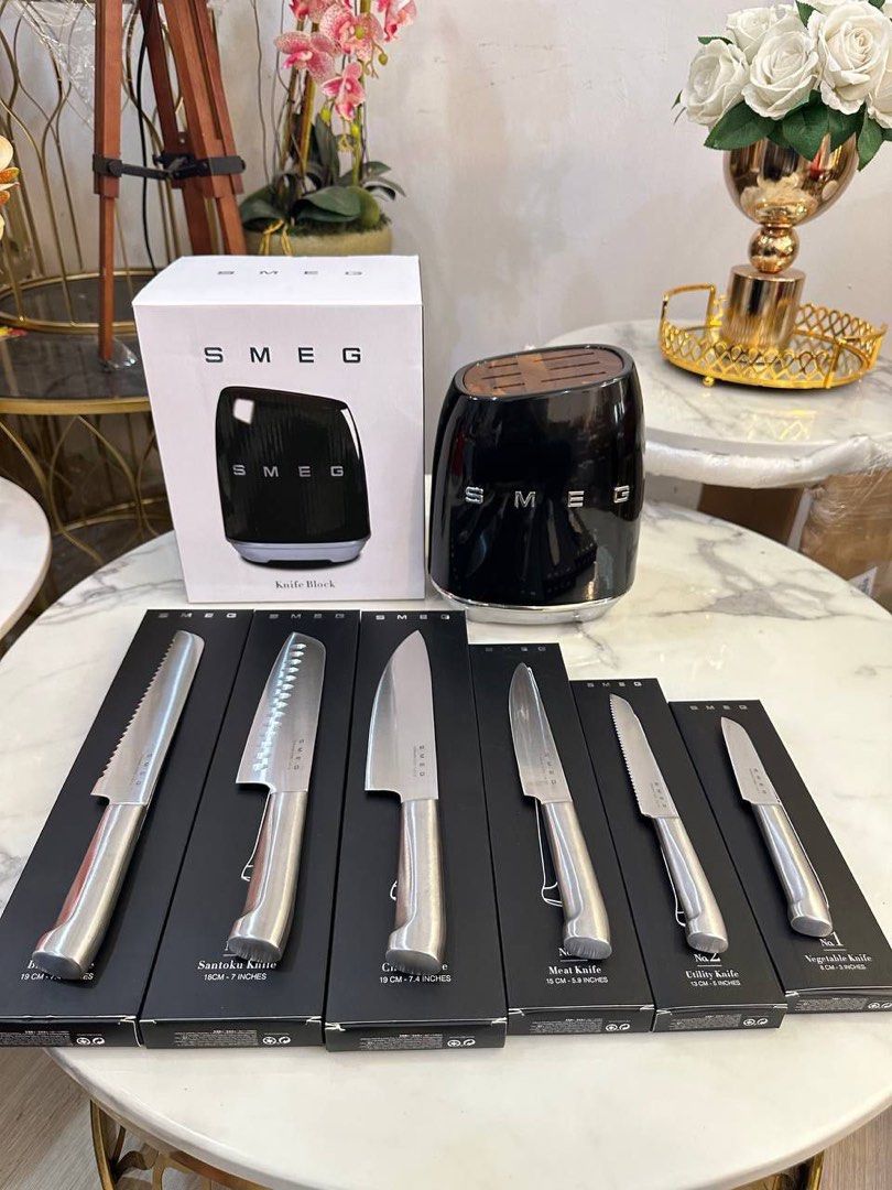 Smeg Knife Set, Furniture & Home Living, Kitchenware & Tableware, Knives & Chopping Boards on