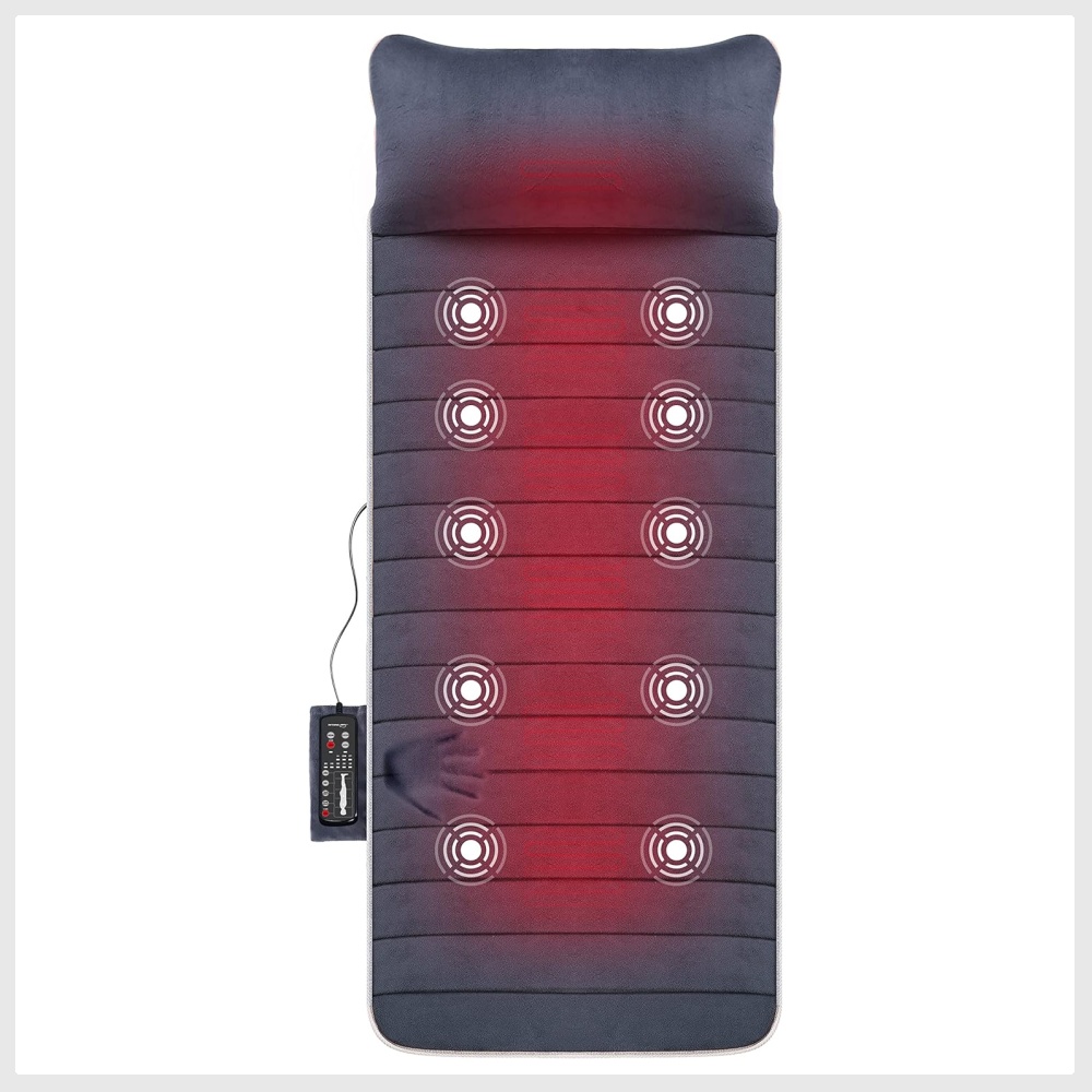 SNAILAX Memory Foam Massage Mat with Heat, 6 Therapy Heating pad,10 ...