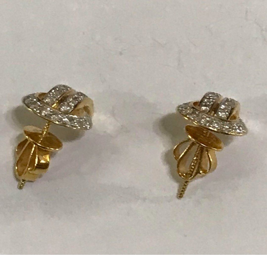 Genuine diamond top stud earrings sale