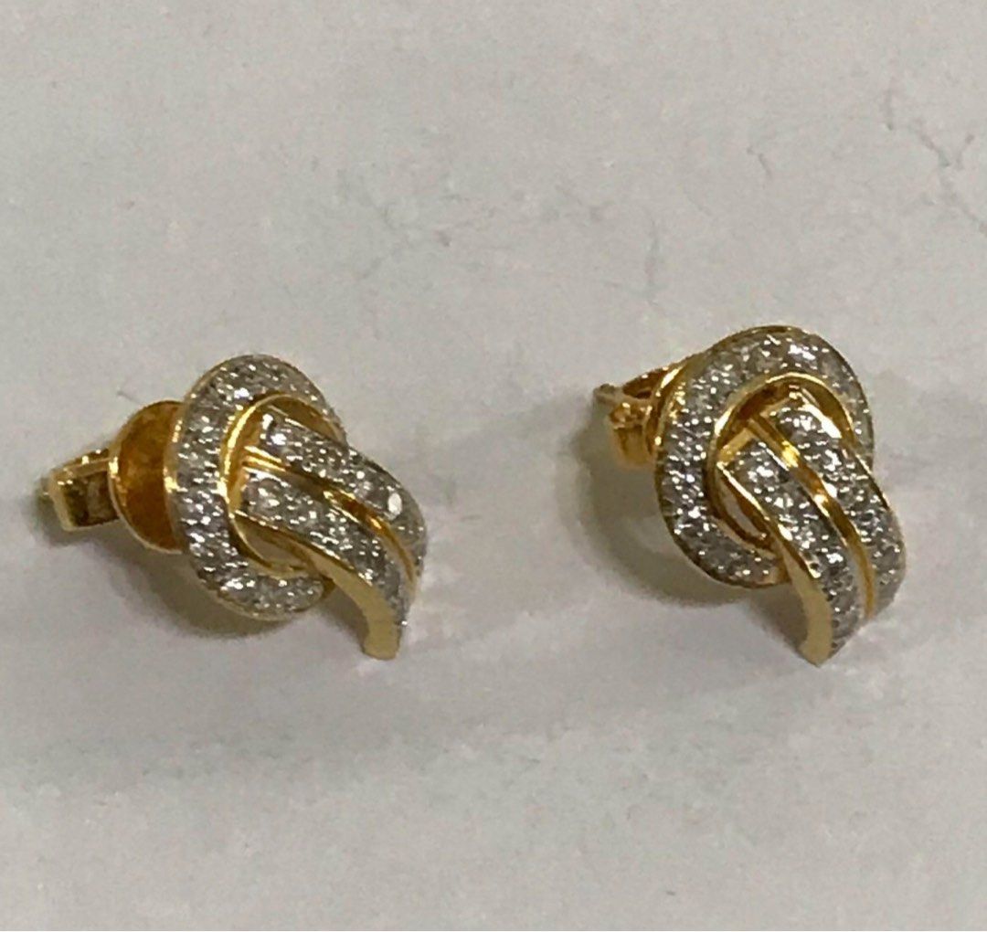 Genuine diamond earrings hot sale