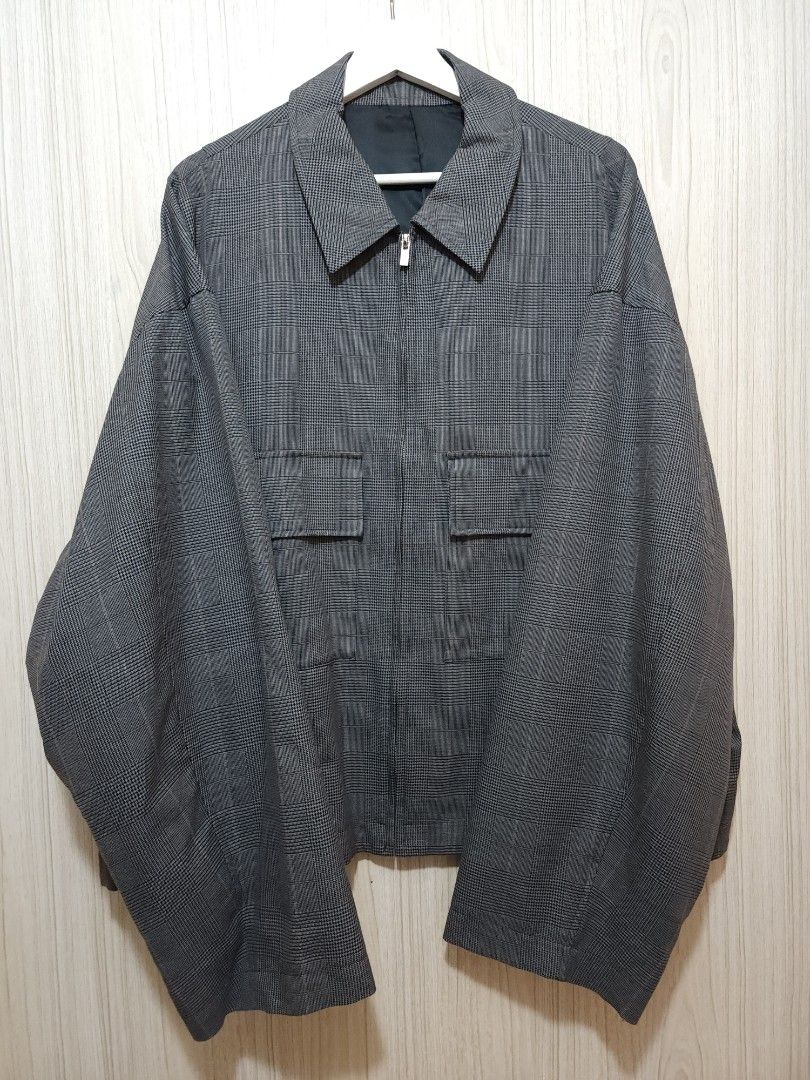 Stein checked over sleeve zip jacket ( blouson ), 男裝, 外套及戶外