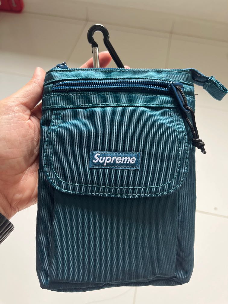 Teal supreme top shoulder bag