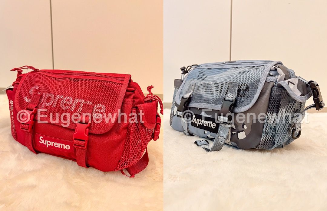 Supreme waist bag (red, blue camo) 2020, 男裝, 袋, 腰袋、手提袋