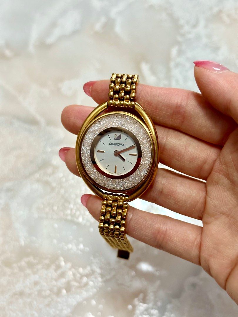 Swarovski crystalline rose gold sale watch