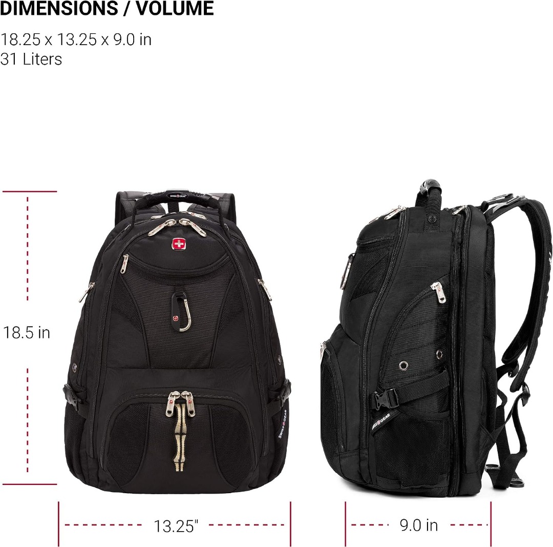 SwissGear 1900 Scansmart TSA 17 Laptop Backpack, Black, 19Inch, Mobile
