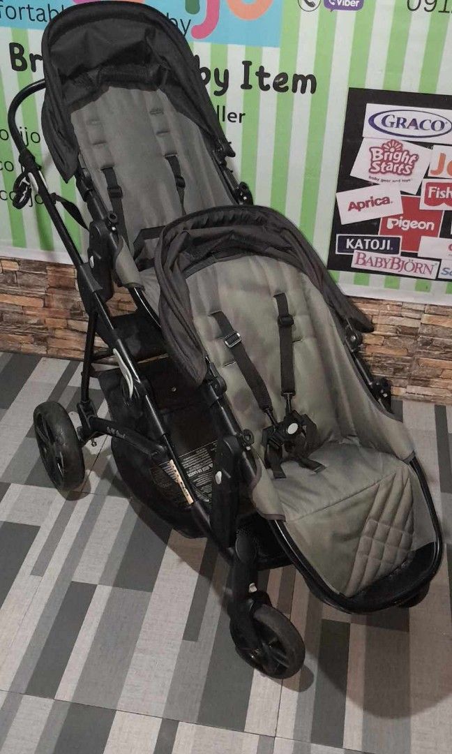 Tandem stroller sit and stand (Category: Strollers) located in Caloocan City. Submitted by Unicoijo02 (Listing ID 1258121493, Image 3). Description: double stroller. loc North caloocan open for pick up or shipping.