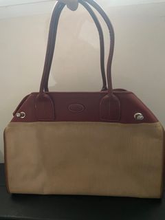 TOD'S red leather and canvas bag