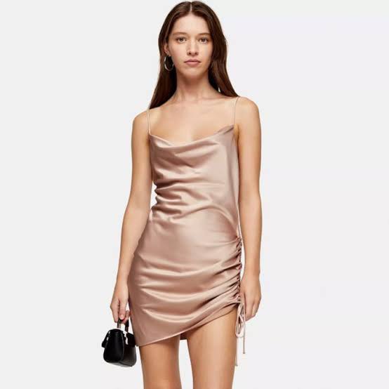 Ruched mini cheap slip dress topshop