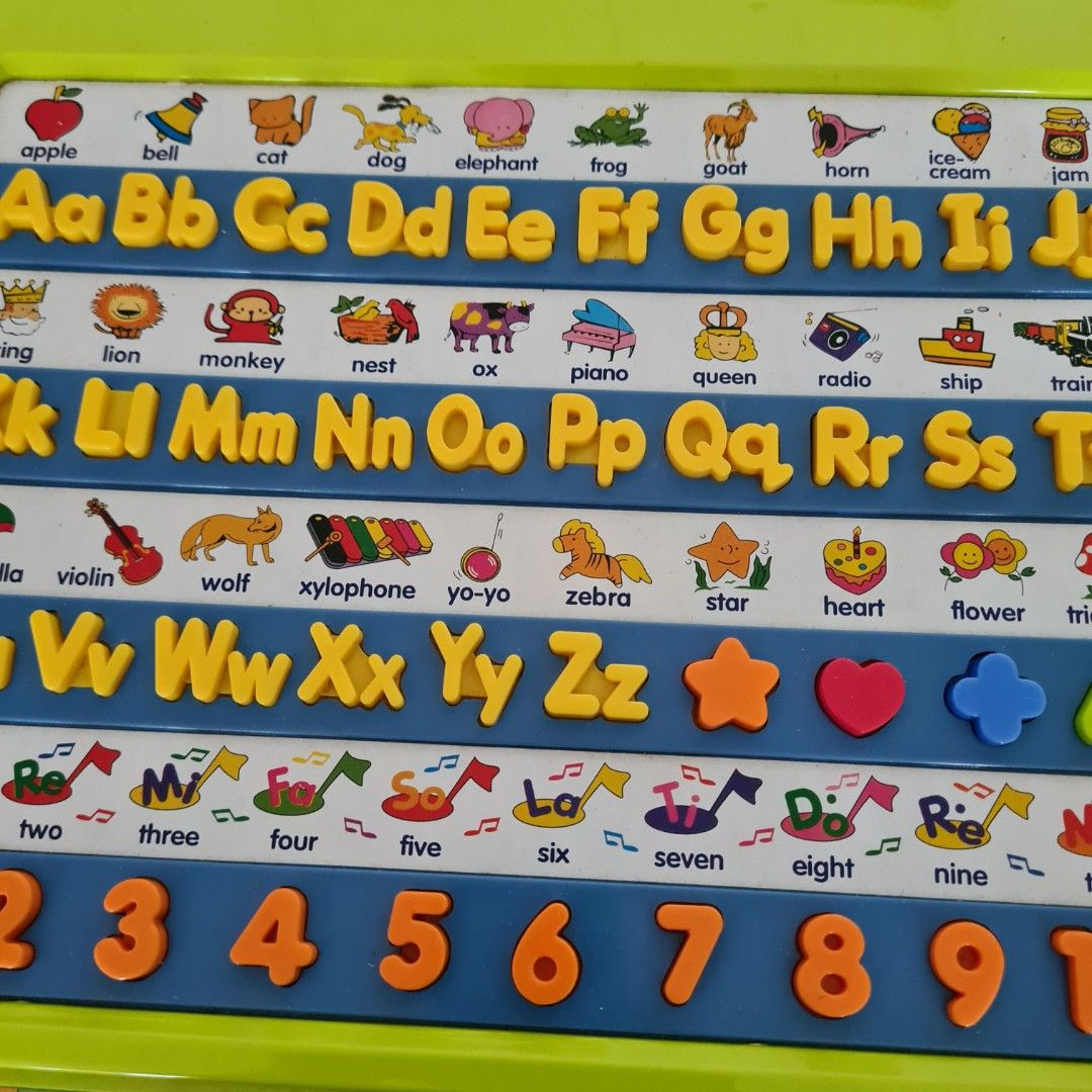 Alphabet learning center toy top