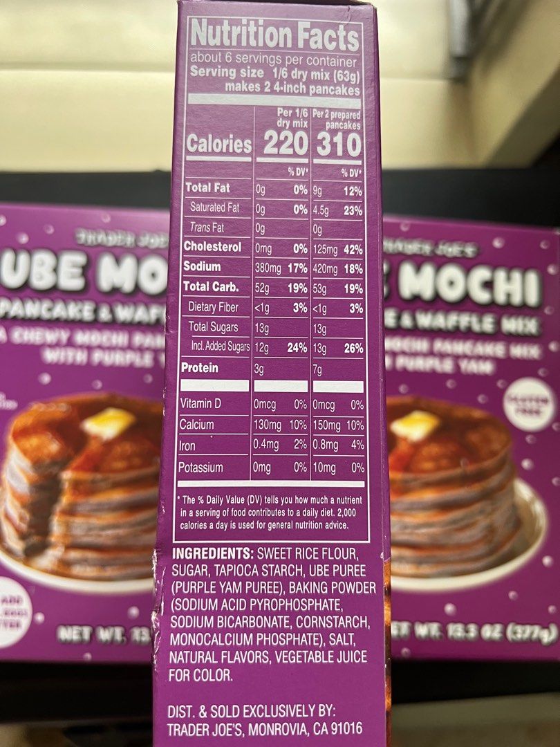 Trader Joe’s Ube Mochi Pancake Waffle Mix, Food & Drinks, Packaged