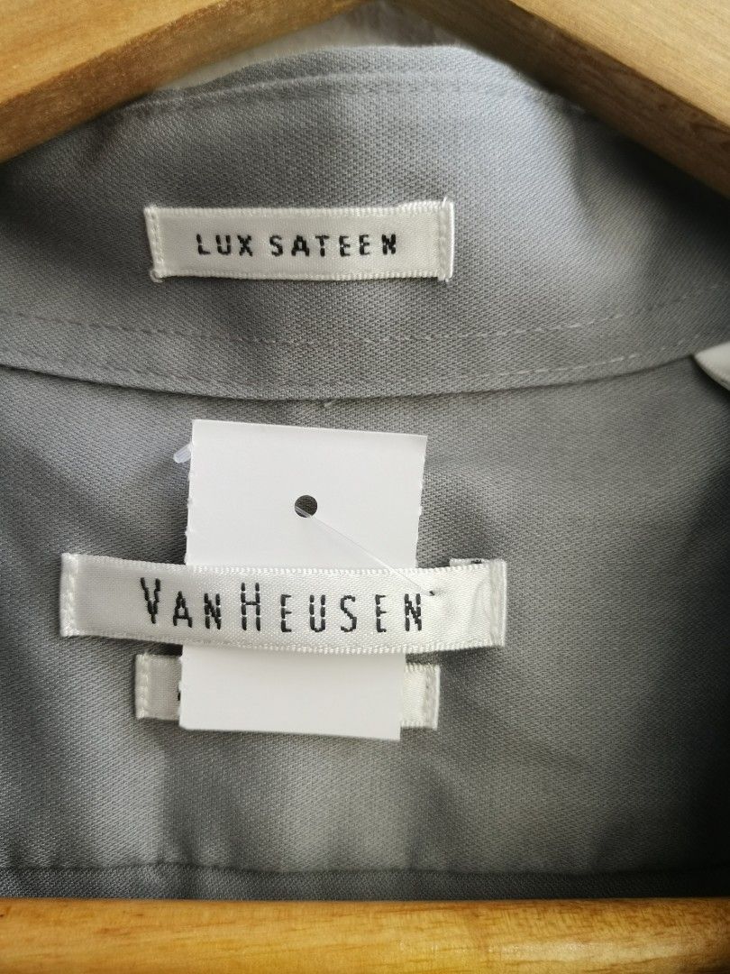 VAN HEUSEN Men Fashion Long Sleeve Grey Regular Fit Lux Sateen
