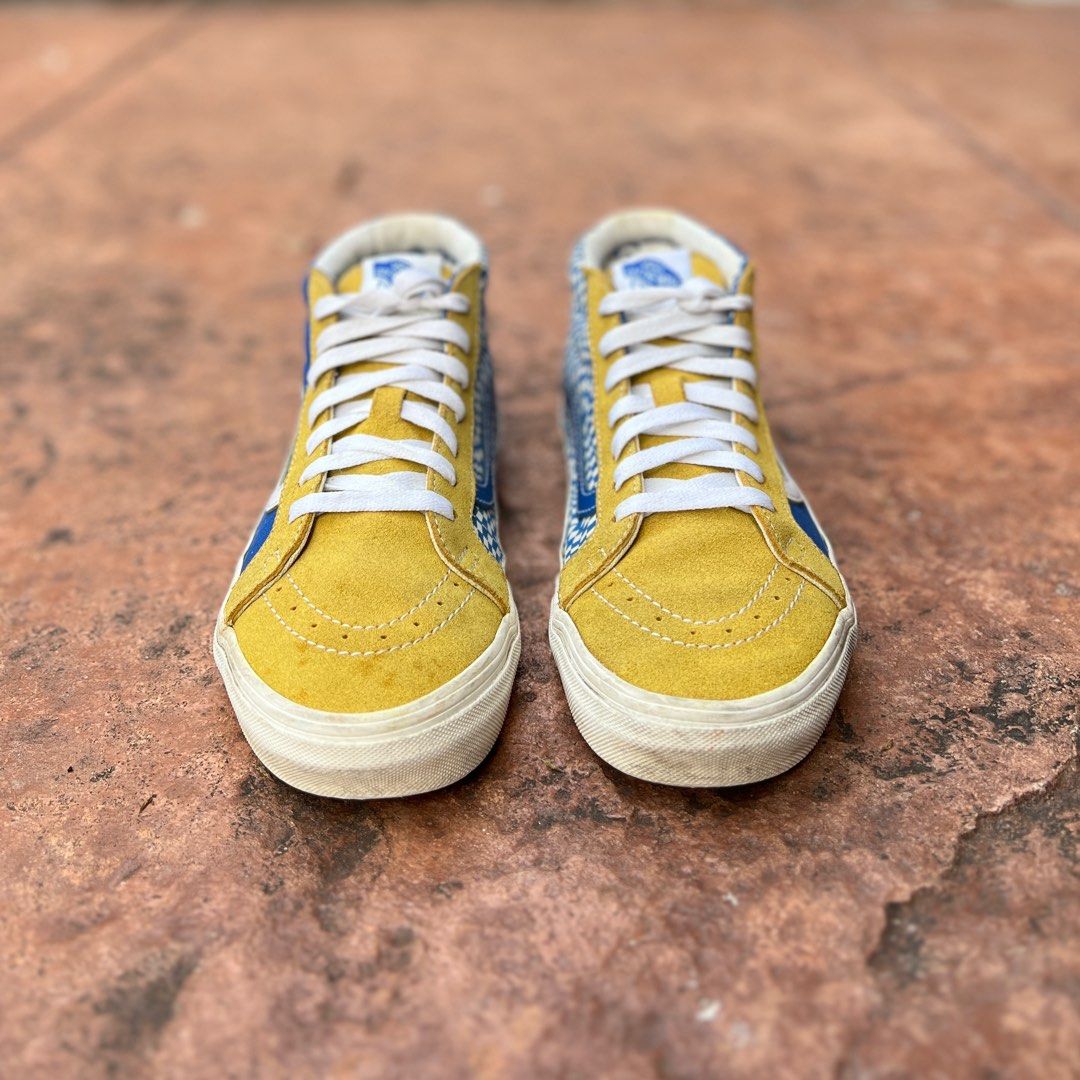 Checkered yellow vans on sale