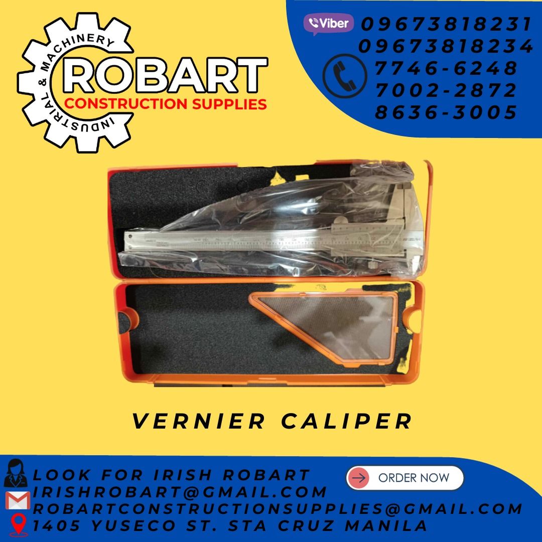 Vernier caliper (Category: Construction Tools & Equipment) located in Manila. Submitted by irishrobart_22 (Listing ID 1258094752, Image 1). Description: Vernier caliper size: 6" SEND US MESSAGE FOR INQUIRIES ‼️‼️ LOOK FOR IRISH ROBART CP#/VIBER : 09673818231/ 09673818234 LANDLINE : 8-6363005/ 7746-6248/7002-2872 GMAIL: IRISHROBART@GMAIL.COM Office Address: 1405 Yuseco St. Sta Cruz Manila 𝑹𝑶𝑩𝑨𝑹𝑻 𝑪𝑶𝑵𝑺𝑻𝑹𝑼𝑪𝑻𝑰𝑶𝑵 𝑺𝑼𝑷𝑷𝑳𝑰𝑬𝑺 #Rob