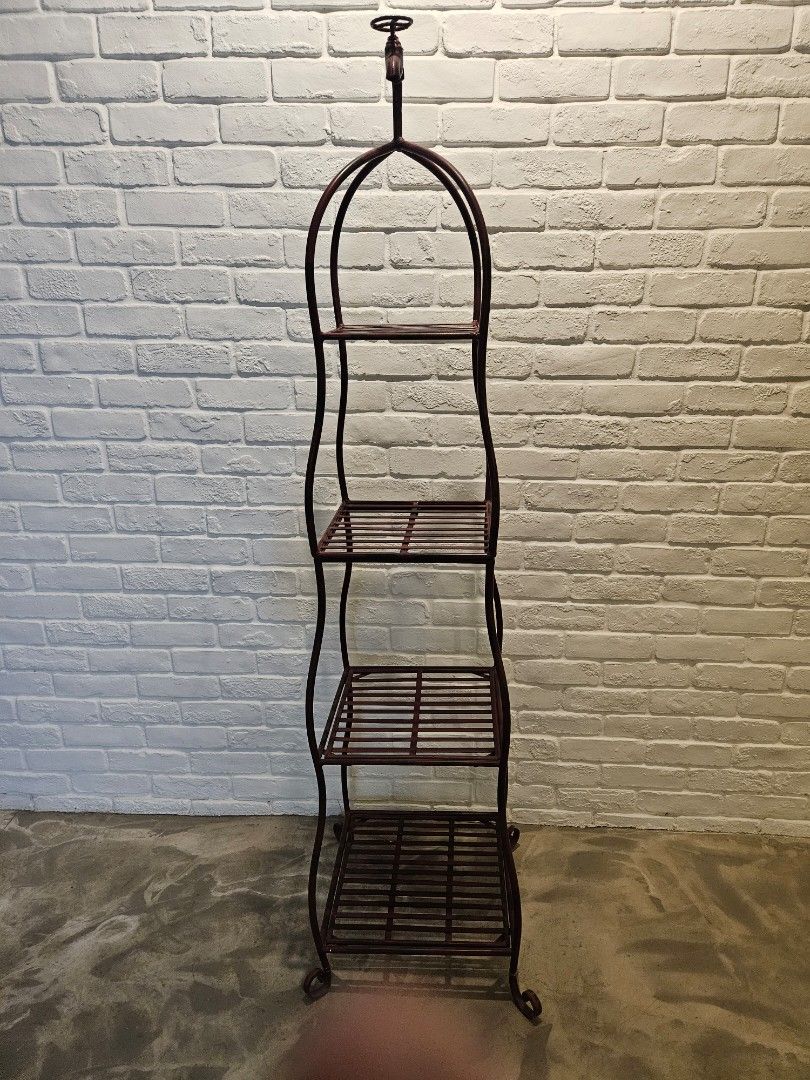 Vintage 4tier metal display shelf, Furniture & Home Living, Furniture