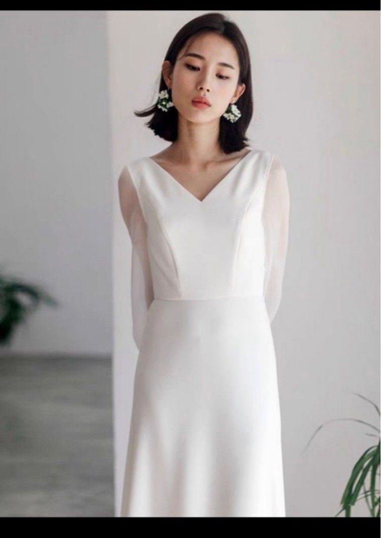 White dress suitable for weddings and reception Women s Fashion