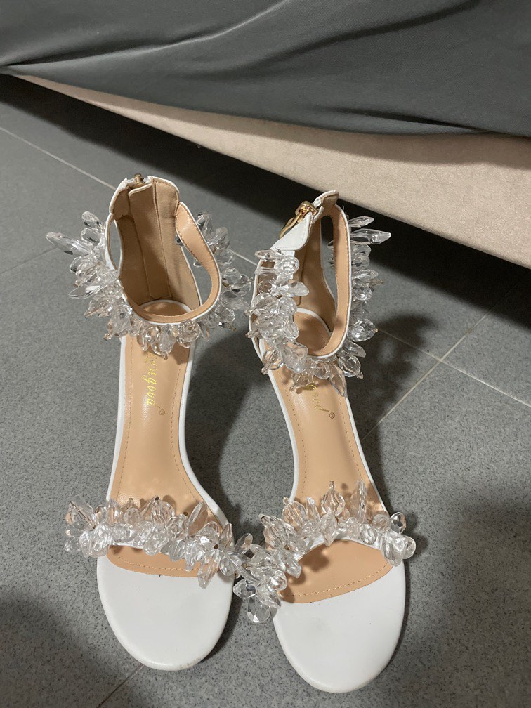 White sales boho heels