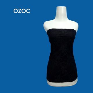 Y2k OZOC Black Floral Lace Tube Bustier Corset Top