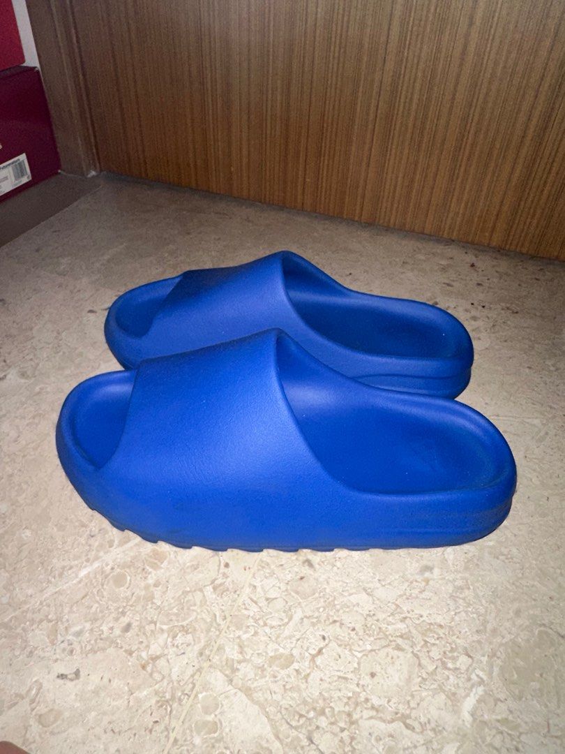 royal blue yeezy slides
