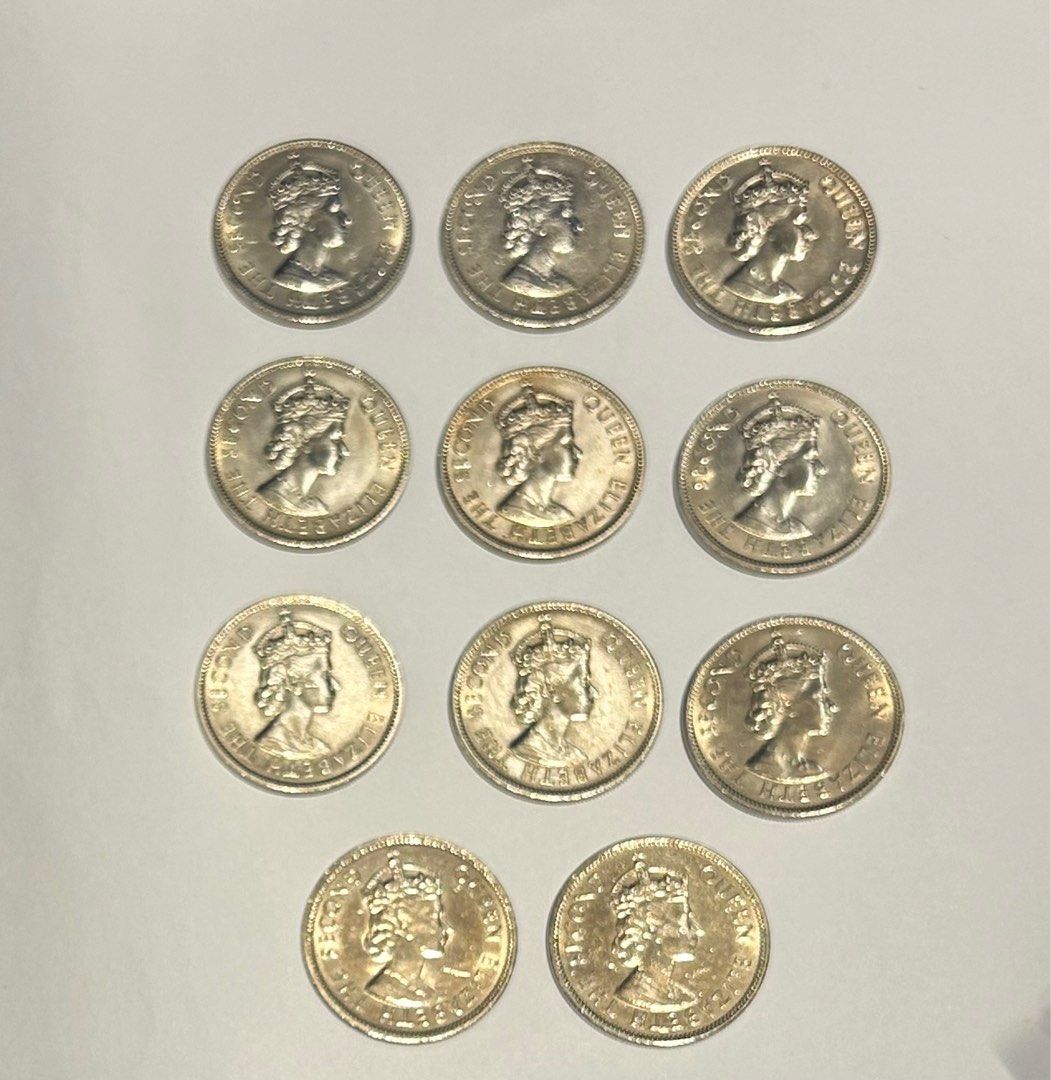 香港硬幣五角，年份1972-1974年，全部11個。, 興趣及遊戲, 收藏品及紀念品, 錢幣- Carousell