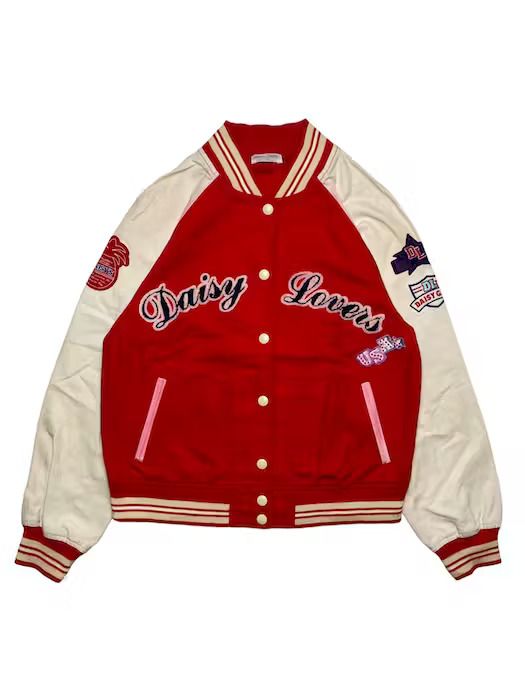 2000s Daisy Lovers - Canvas Varsity Jacket, Fesyen Pria, Pakaian