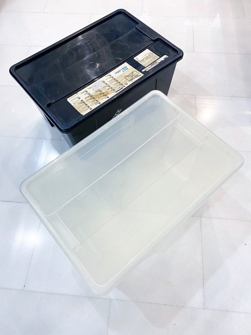 2 IKEA SAMLA (130L) WITH LIDS, Furniture & Home Living, Home