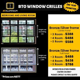 [ END YEAR PROMO ] BTO Aluminium Windows Grilles / HDB Resale