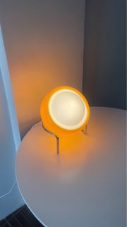 aesthetic bauhaus orange retro table floor lamp