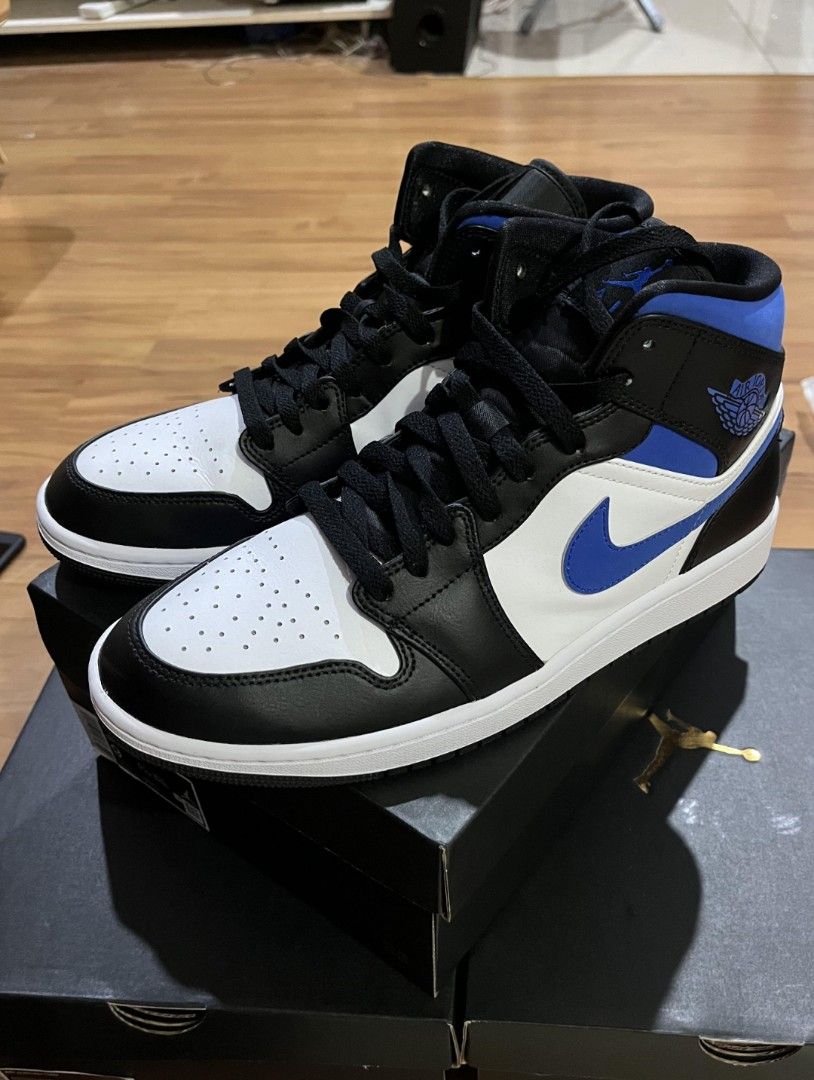 Air Jordan 1 Mid Racer Blue Men s Fashion Footwear Sneakers on