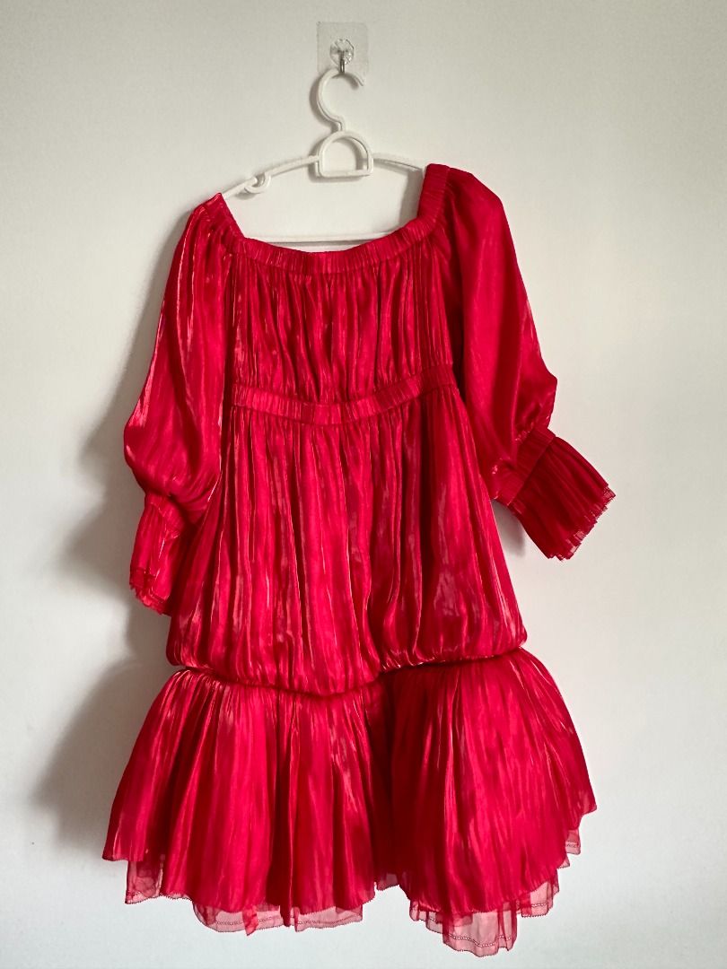 Red mid calf dress outlet