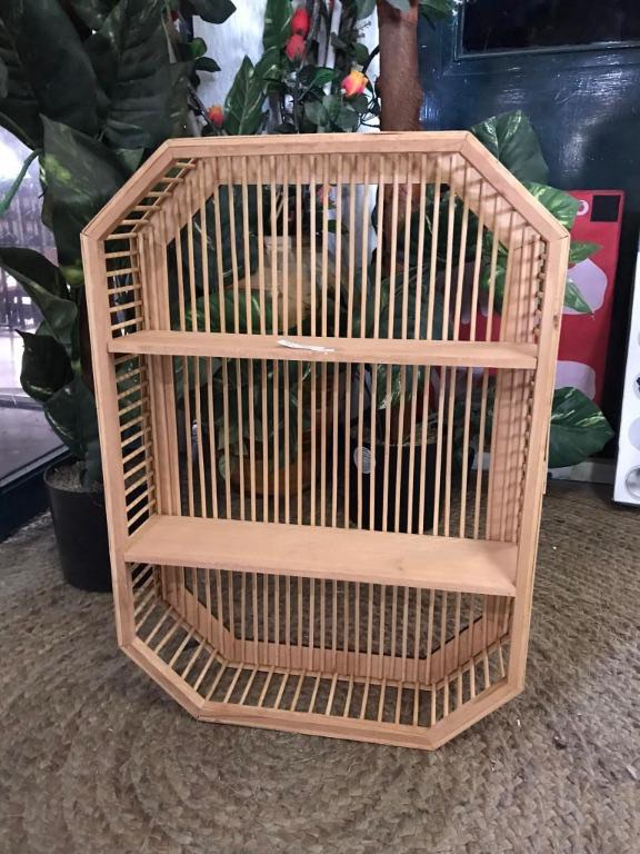 Anko by Kmart Australia Geo Wooden Rattan Hanging Wall Shelves Shelf Display Rack (NO NEGO PLS