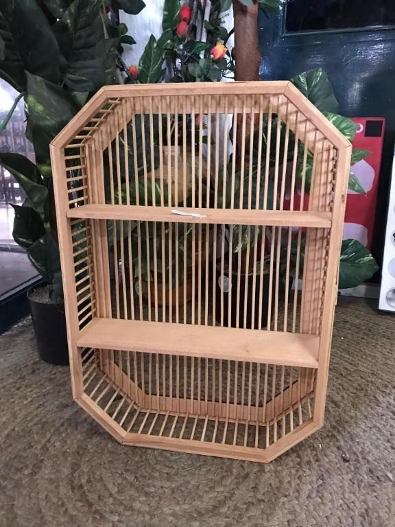 Anko by Kmart Australia Geo Wooden Rattan Hanging Wall Shelves Shelf