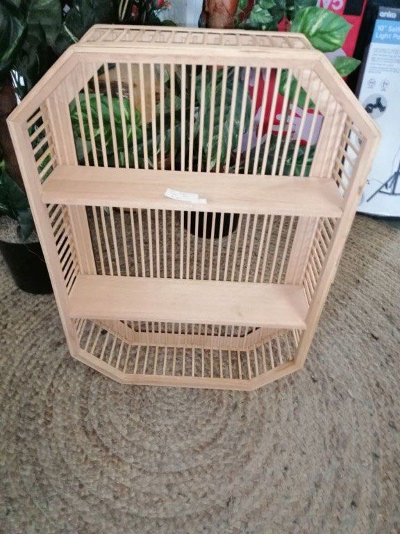 Anko by Kmart Australia Geo Wooden Rattan Hanging Wall Shelves Shelf