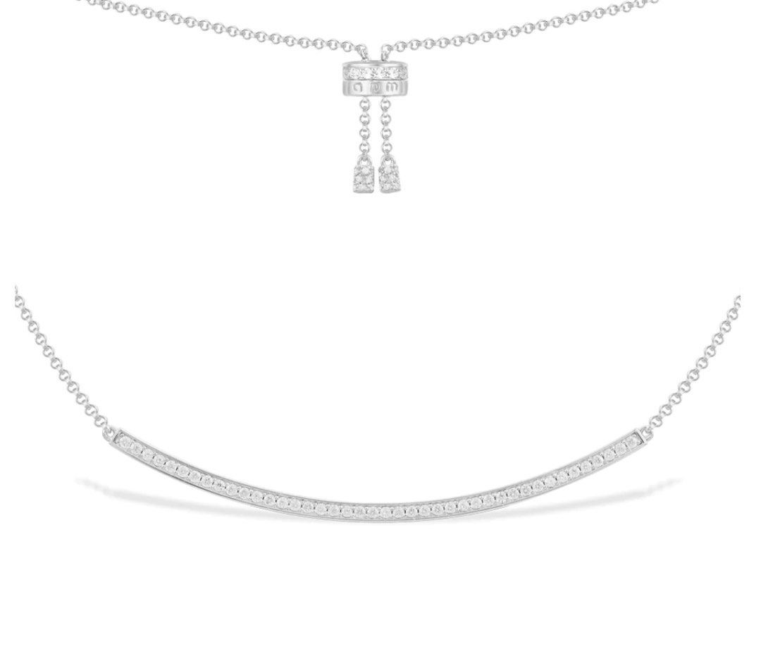 Alphabet Plate Necklace Silver - White Silver - Apm Monaco Online